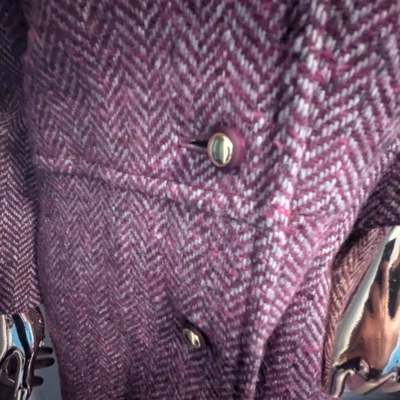 Women's Purple Pea Coat - Picture 9 of 10